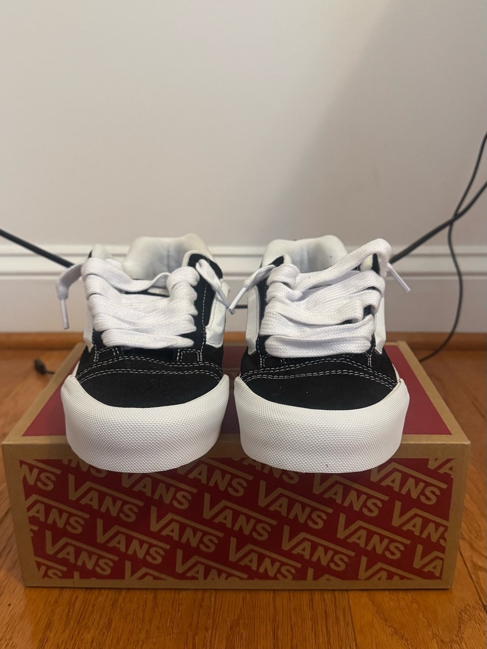 Vans Kids Black and White Low-Top Skate Shoes
